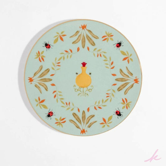 Whimsical Peek-a-Bloom dessert plate, showcasing vibrant flowers with playful eyes that celebrate every sweet moment with a touch of joy and elegance.